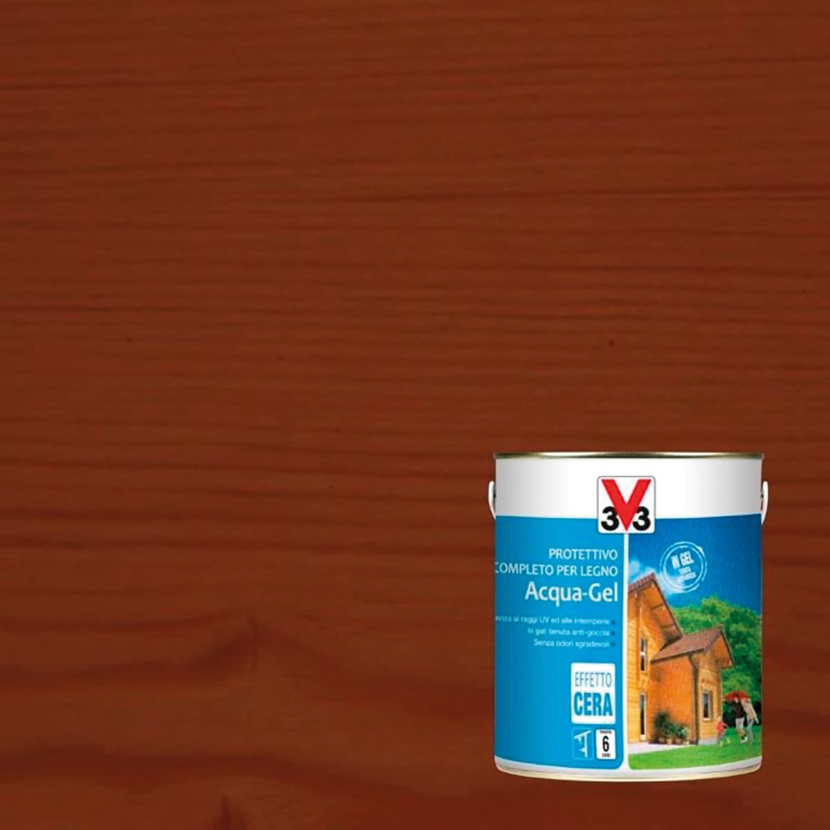 Bricocenter ANTIQUE WALNUT WATER BASE WOOD PROTECTIVE IMPREGNATING AGENT GEL V33 2.5 LT