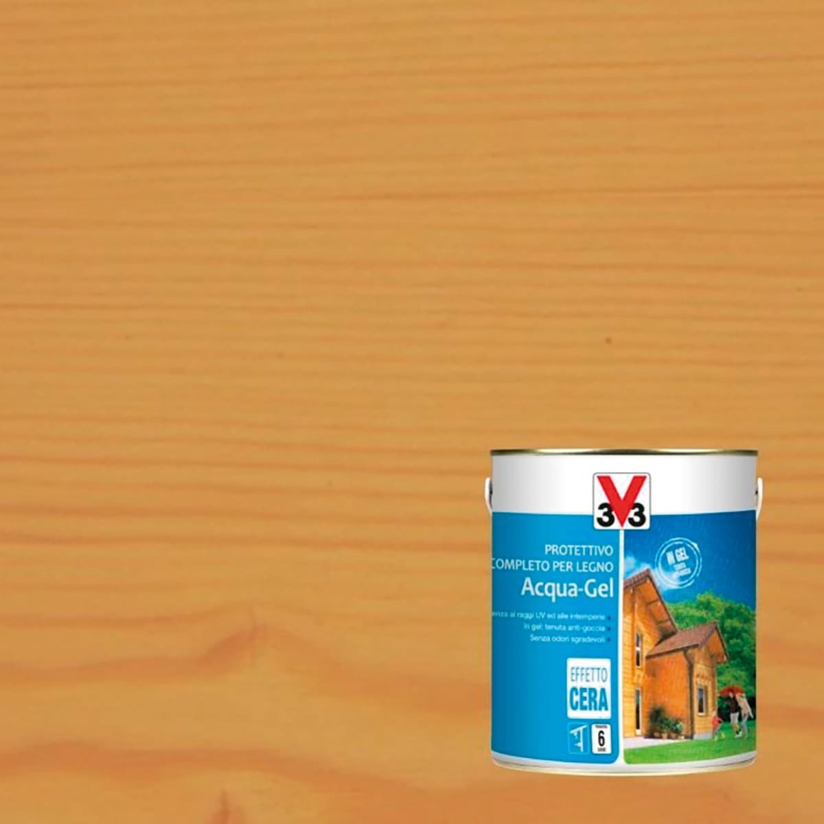 Bricocenter WATER-BASED WOOD PROTECTIVE IMPREGNATING AGENT WALNUT MEDIUM WATER GEL V33 2.5 LT