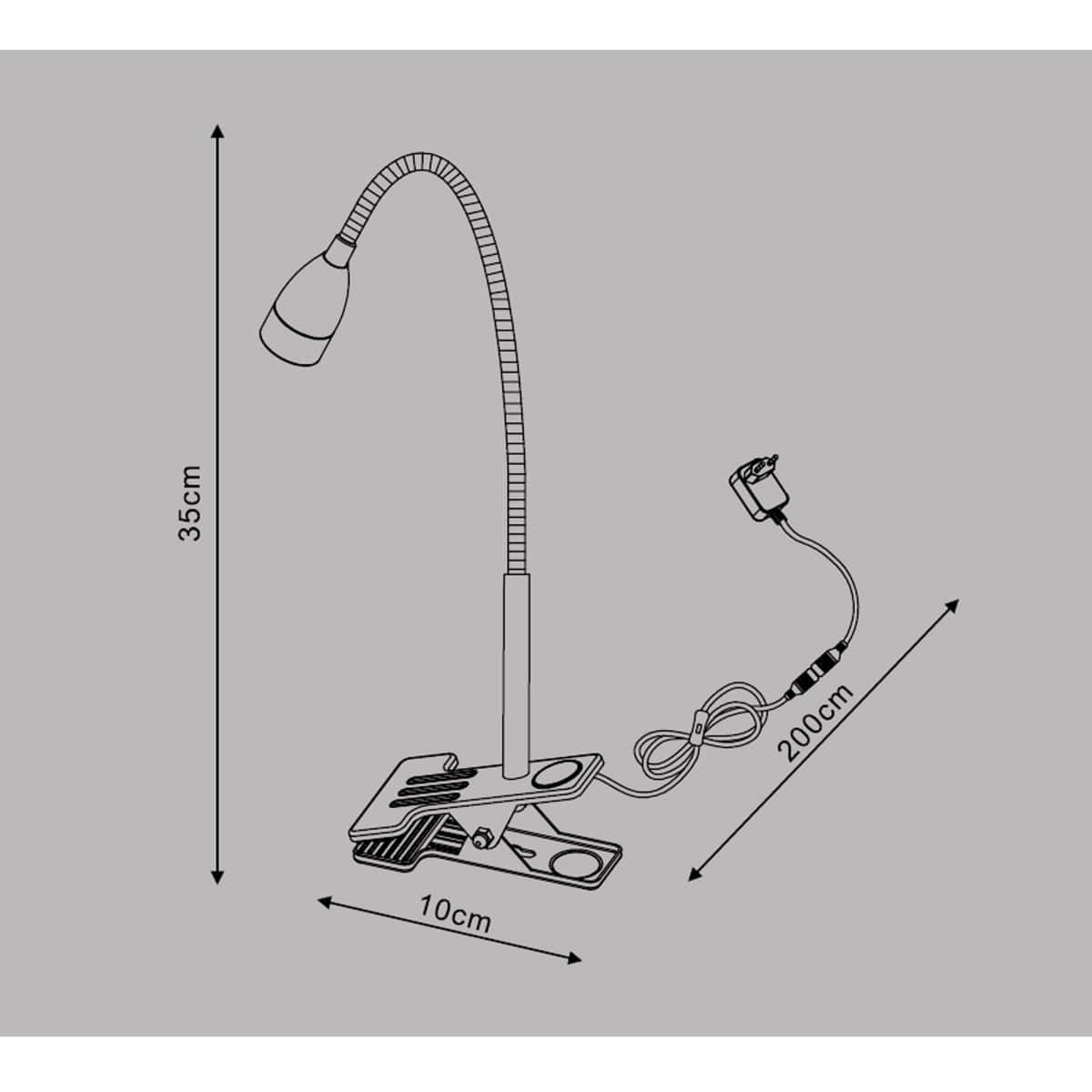 Bricocenter GAO STUDIO LAMP PLASTIC WHITE LED 390LM NATURAL LIGHT WITH CLAMP