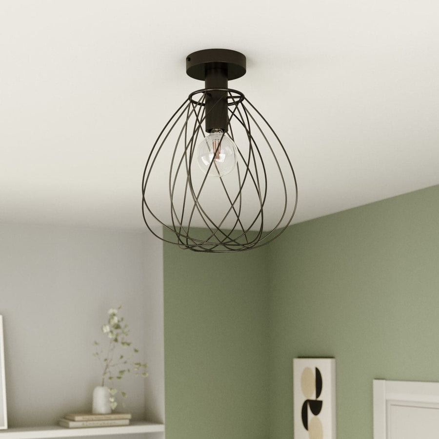Bricocenter CEILING LAMP MERONE METAL BLACK D32 CM E27=60W