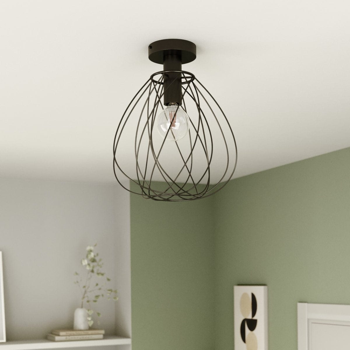 Bricocenter CEILING LAMP MERONE METAL BLACK D32 CM E27=60W