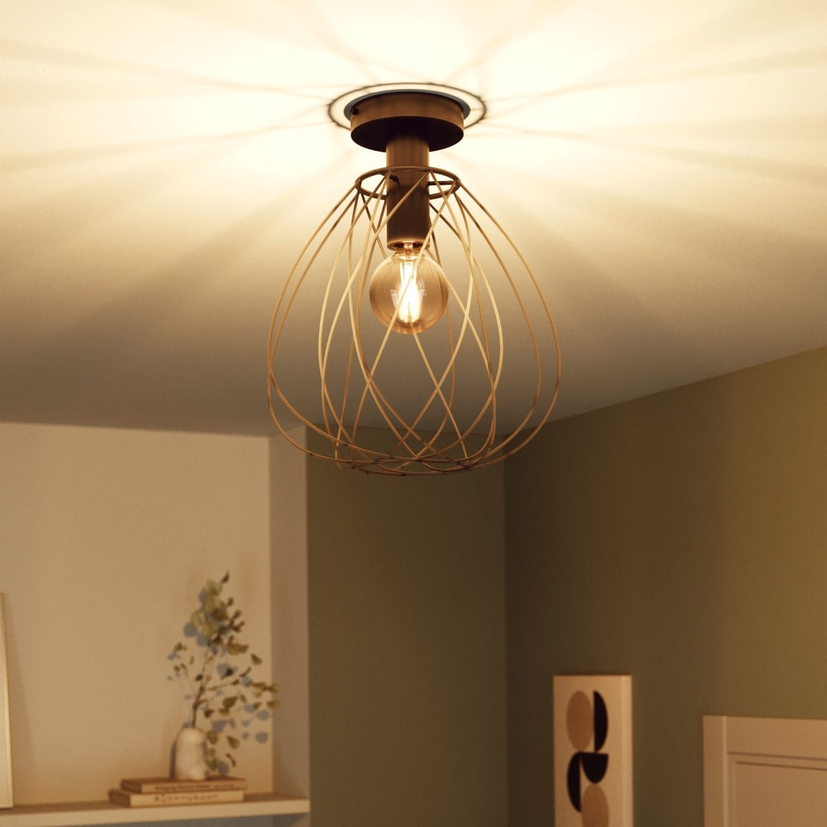 Bricocenter CEILING LAMP MERONE METAL BLACK D32 CM E27=60W