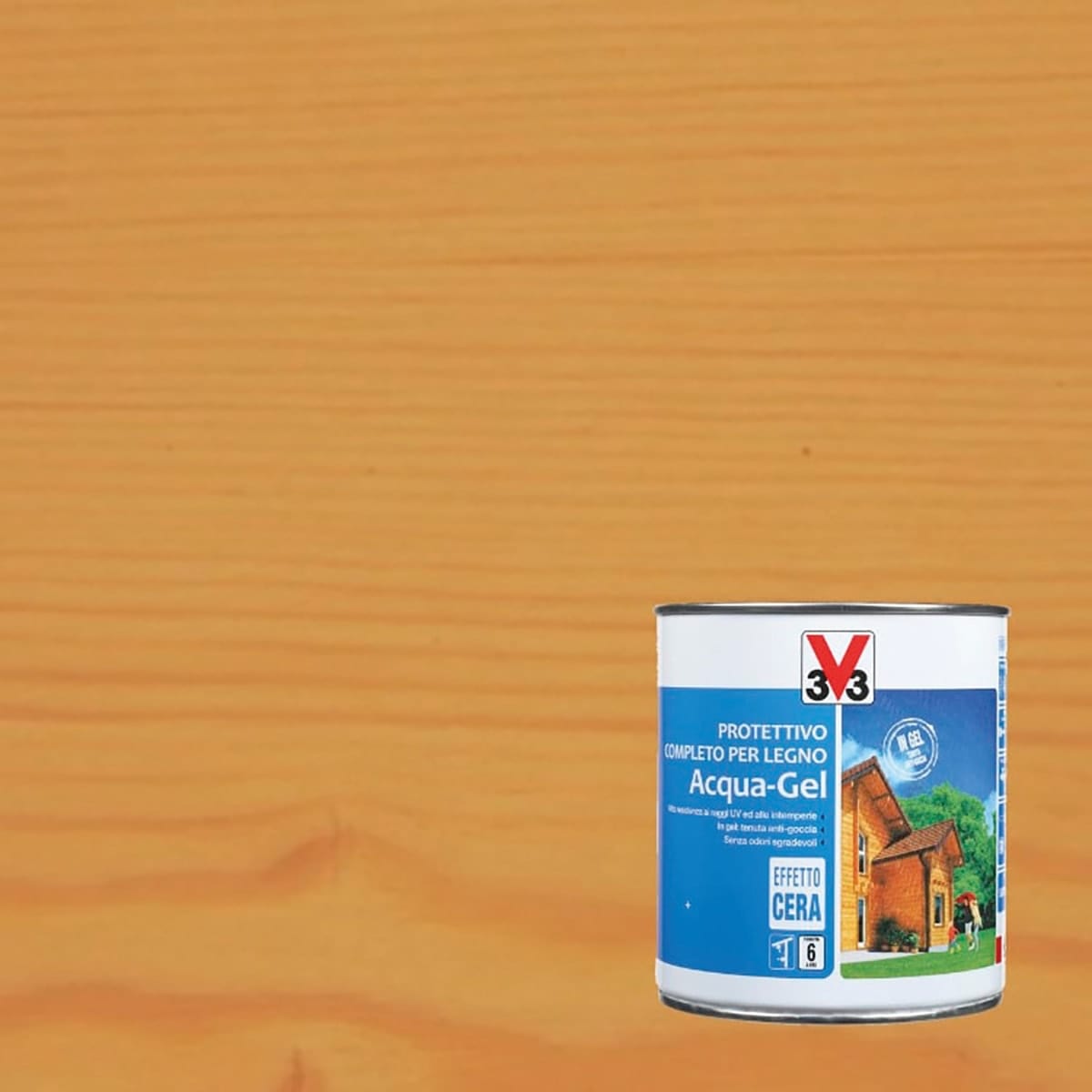 Bricocenter WATER-BASED WOOD PROTECTIVE IMPREGNATING AGENT WALNUT MEDIUM WATER GEL V33 750 ML