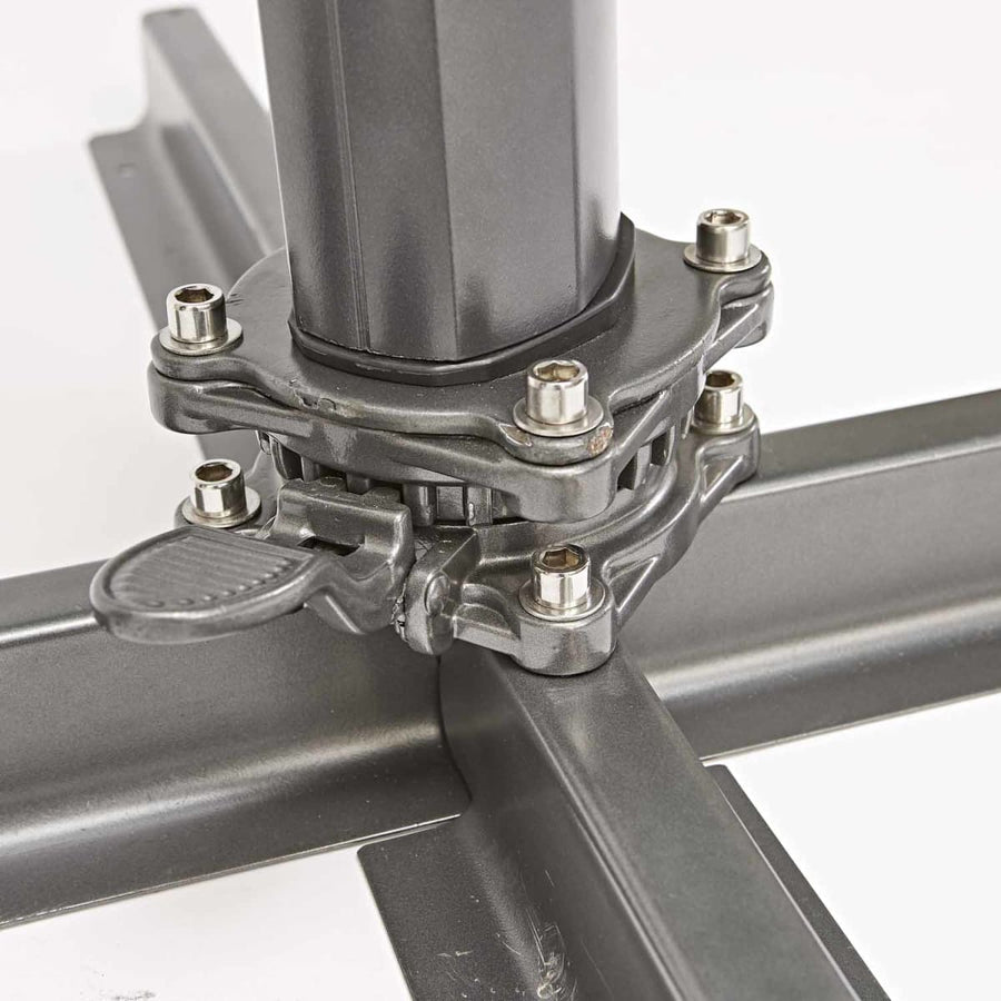 Bricocenter AURA NATERIAL - Steel and aluminum umbrella with white polyester tarp 2.9X3.9 M