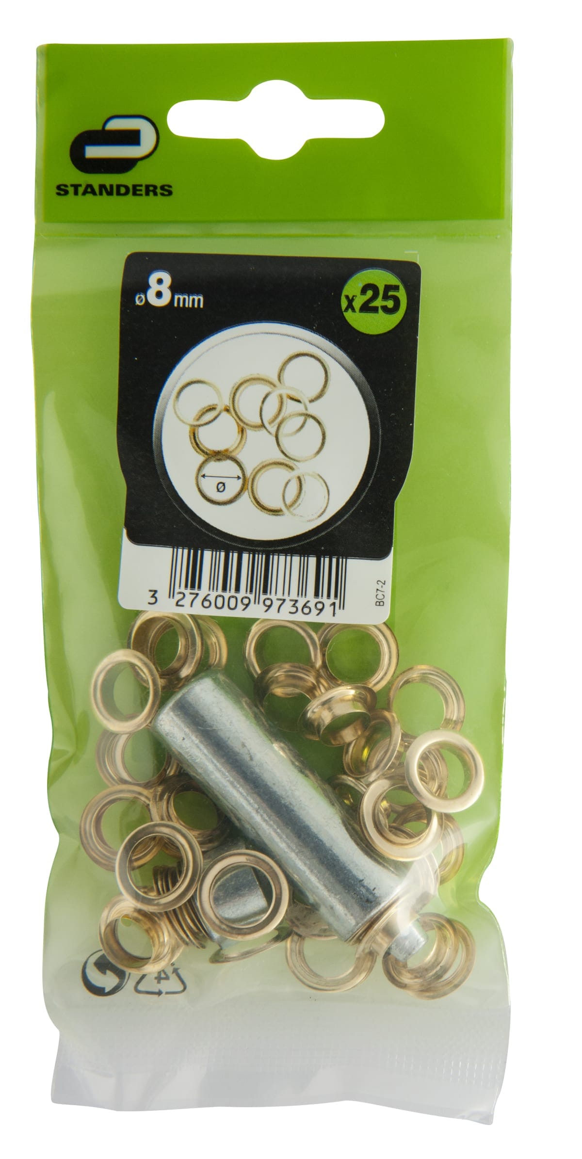 Bricocenter 25PCS BRASS EYELETS 8MM+AP TOOL