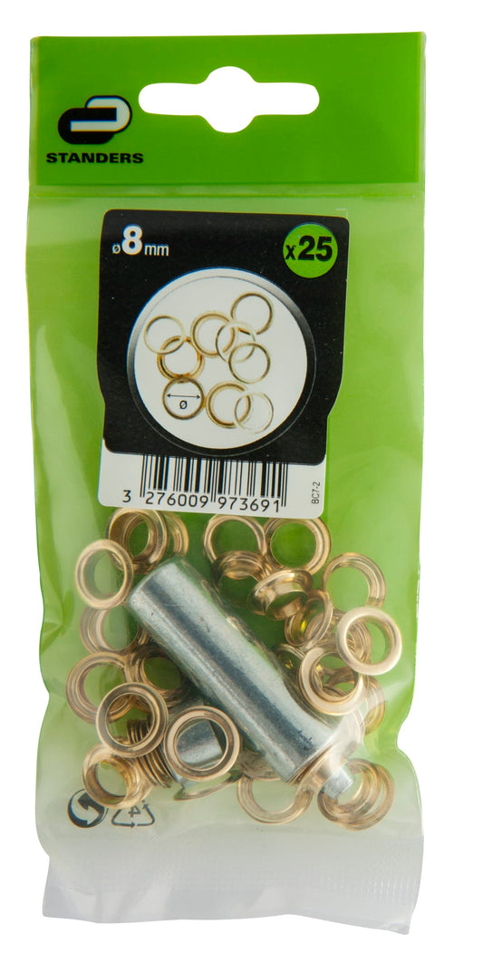 Bricocenter 25PCS BRASS EYELETS 8MM+AP TOOL
