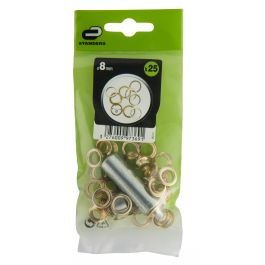 25PCS BRASS EYELETS 8MM+AP TOOL