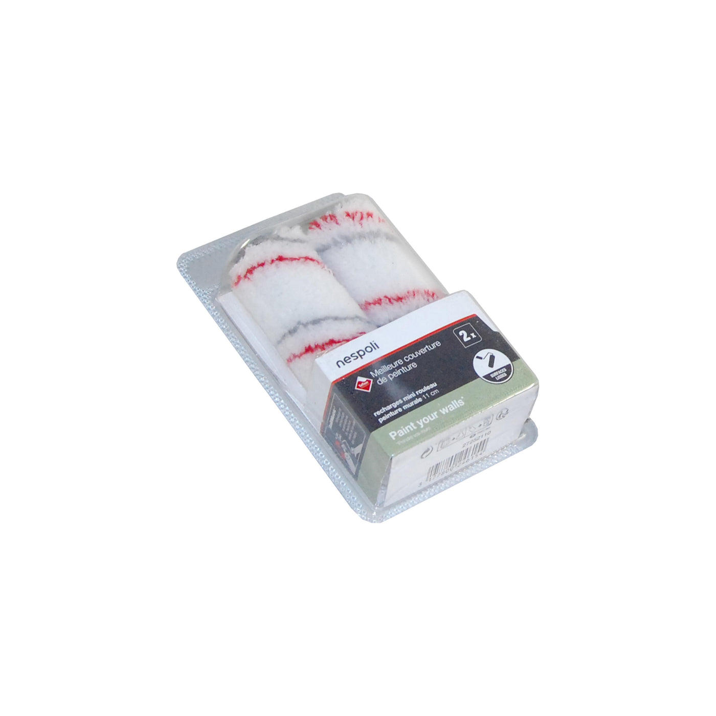 2 replacement mini rollers for painting smooth walls, Teflon-coated, diameter 17 mm, length 11 cm