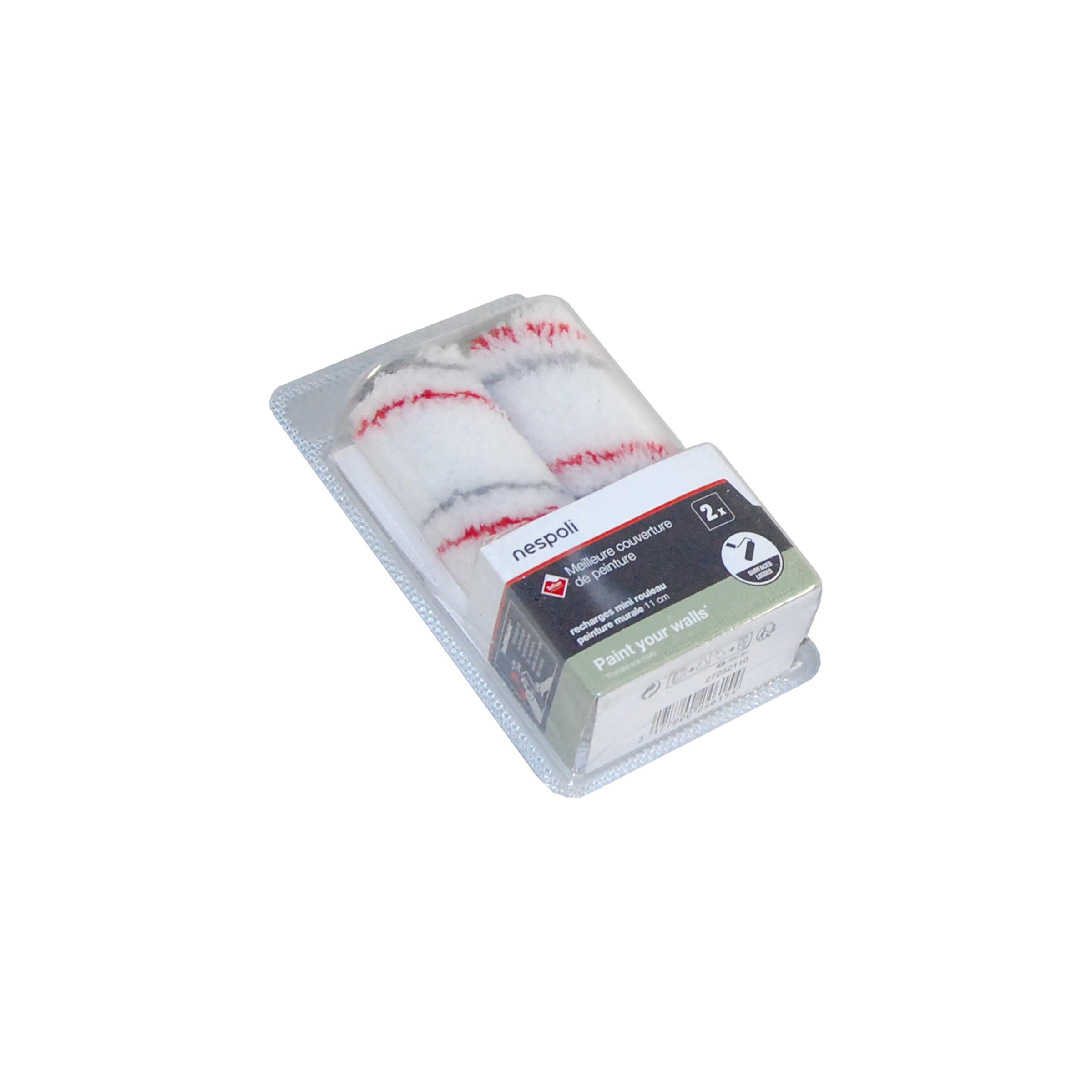 2 replacement mini rollers for painting smooth walls, Teflon-coated, diameter 17 mm, length 11 cm