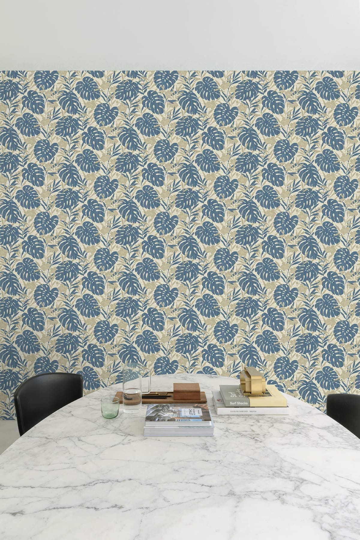 WALLPAPER LEAF FLOWER BEIGE 53CMX10.5M