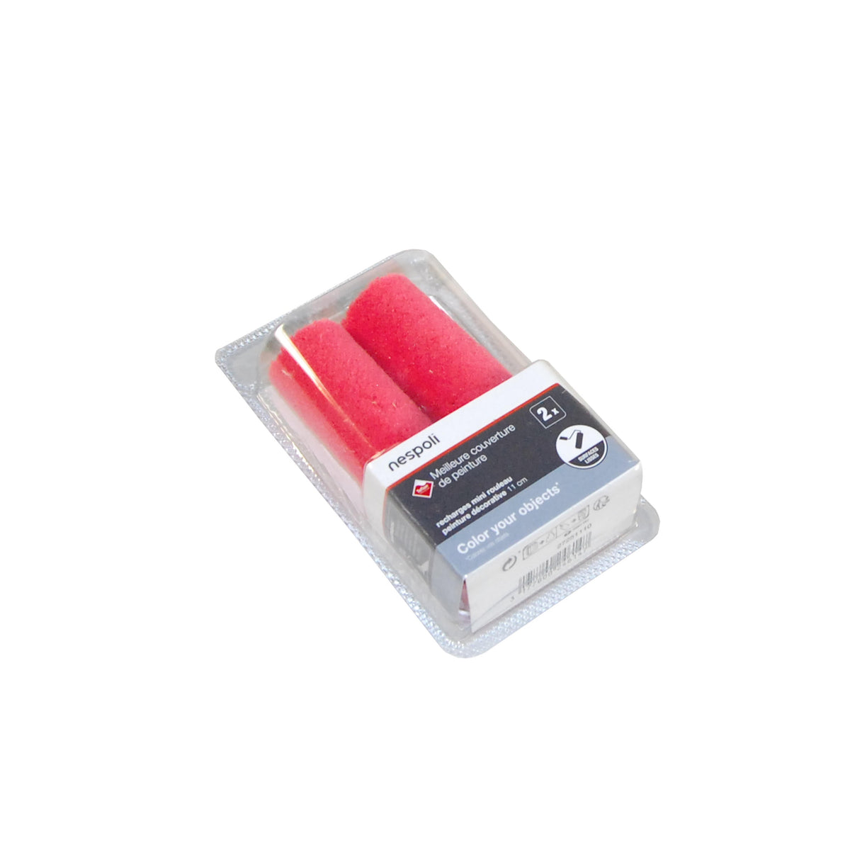 2 replacement mini-rollers for universal nail varnish, Teflon-coated, diameter 30 mm, length 11 cm