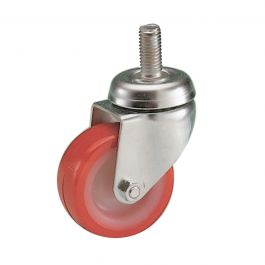 60 MM DIAMETER NYLON/POLYPROPYLENE SWIVEL WHEEL WITH THREADED PIN, LOAD 50 KG
