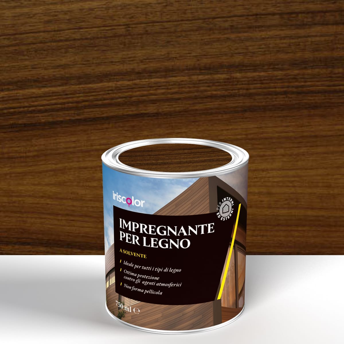 Bricocenter IMPREGNATING SOLVENT INTERIOR-EXTERIOR DARK WALNUT ML.750