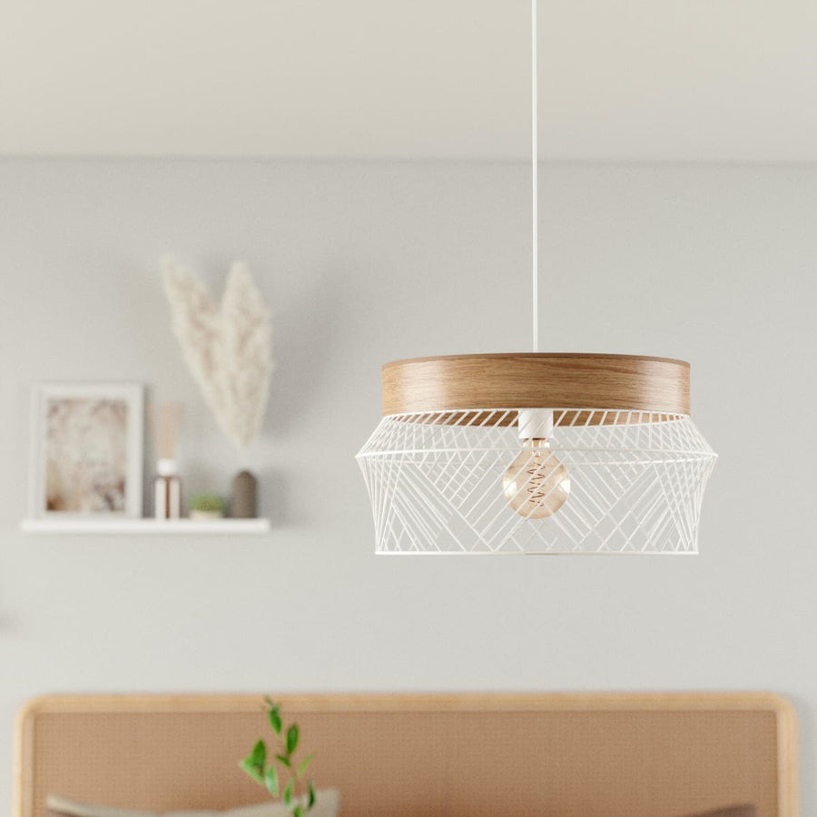 Bricocenter KANEL METAL AND WOOD CHANDELIER WHITE E27=46W