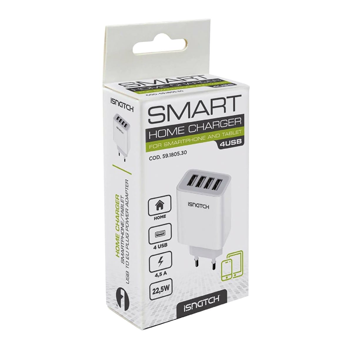 Bricocenter 4 PORT USB POWER SUPPLY 5V/4,5A 22,5W EU PLUG