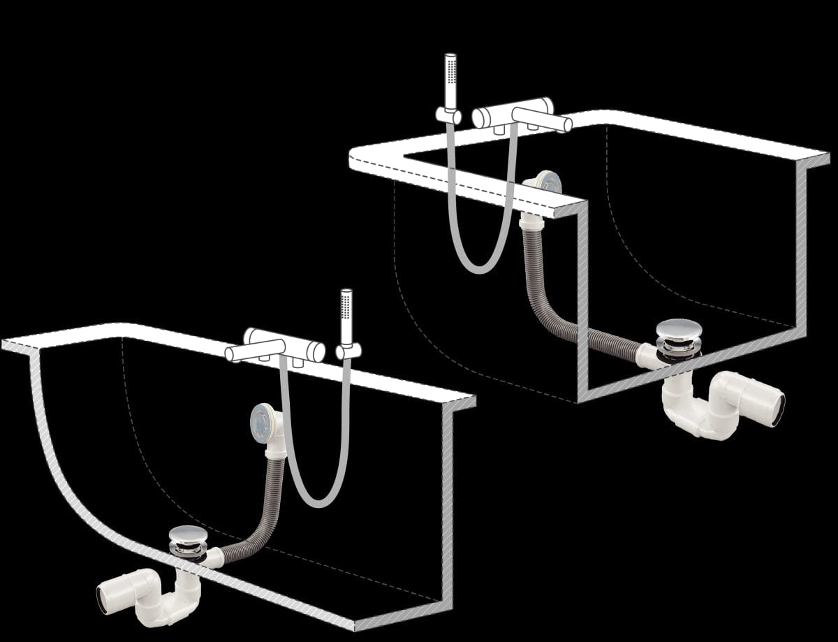 BASIN TRAP WITH OVERFLOW CLICK CLACK CAP DIAM. 70 MM