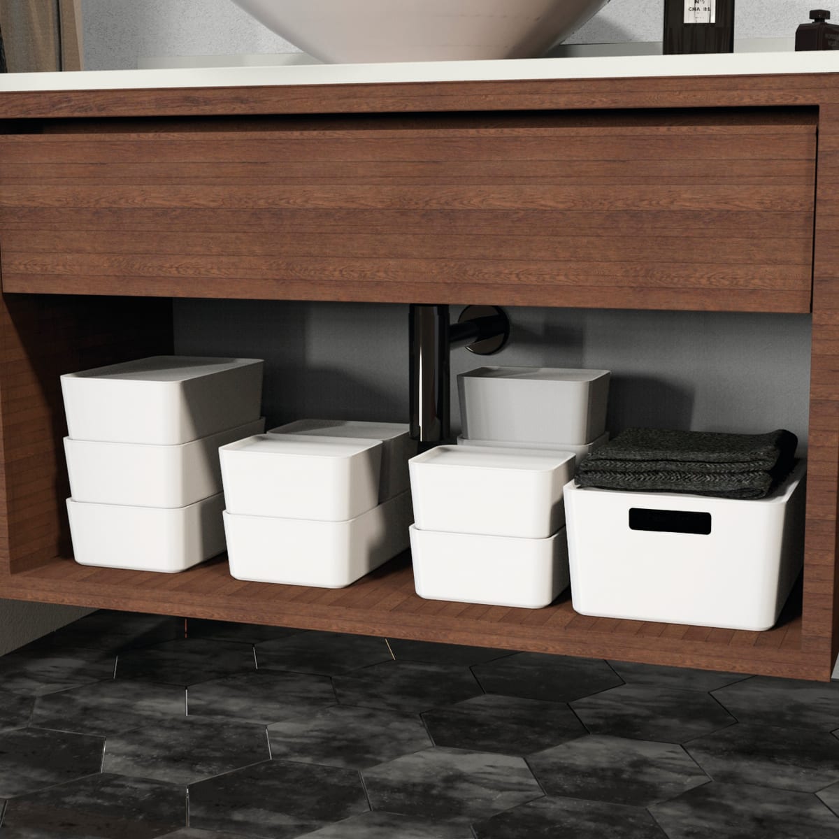 R-Box L storage box, 10-litre, with lid, D33 x L24 x H14 cm