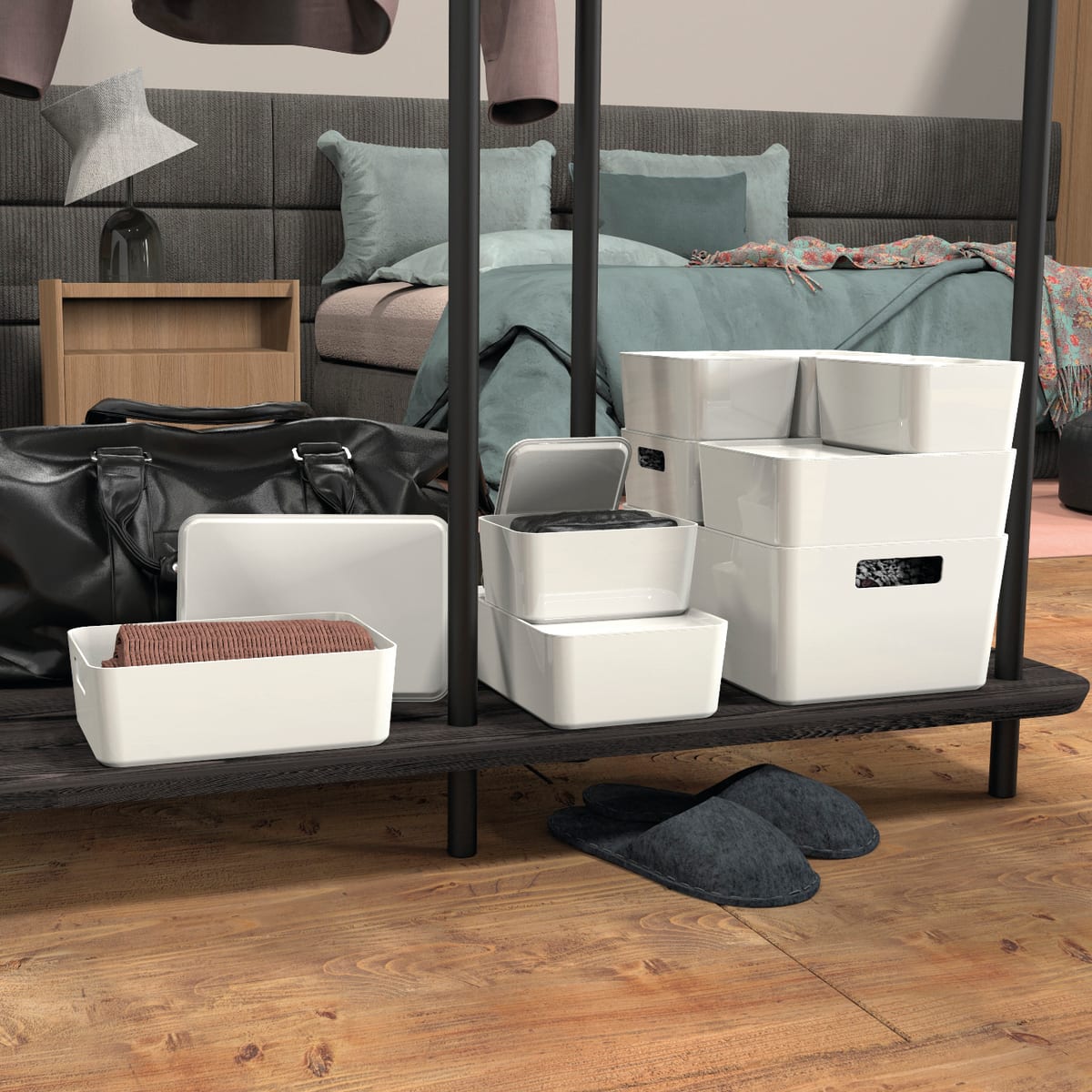 R-Box L storage box, 10-litre, with lid, D33 x L24 x H14 cm