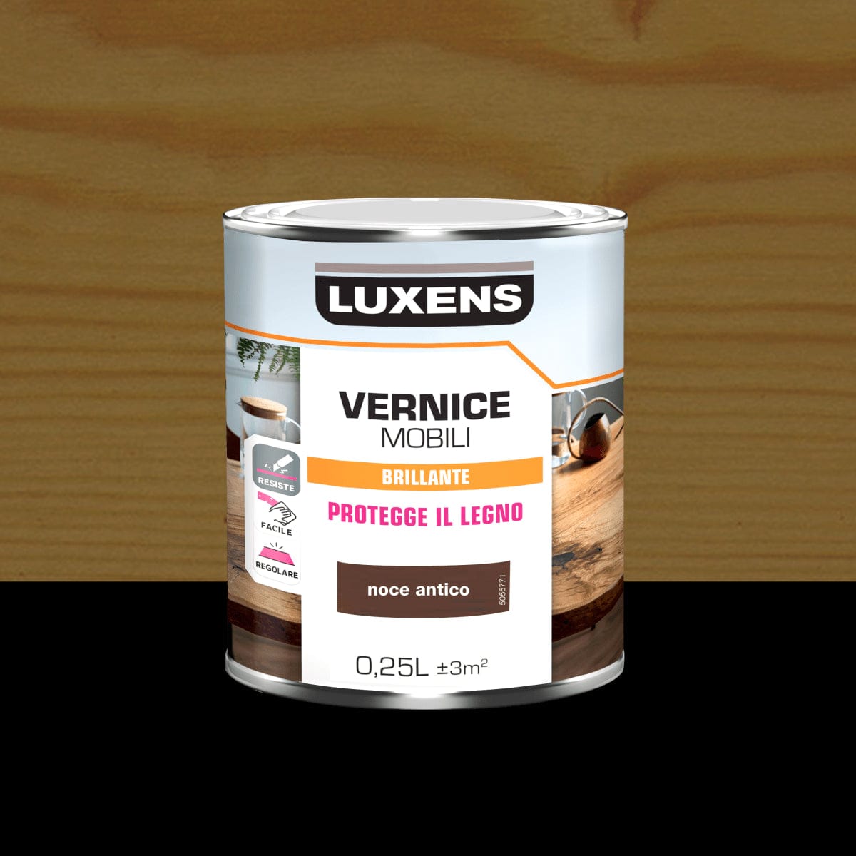 Bricocenter WOOD VARNISH ANTIQUE WALNUT GLOSS 0.25 L LUXENS