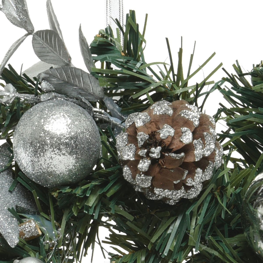 Bricocenter SILVER DECORATED WREATH 30CM