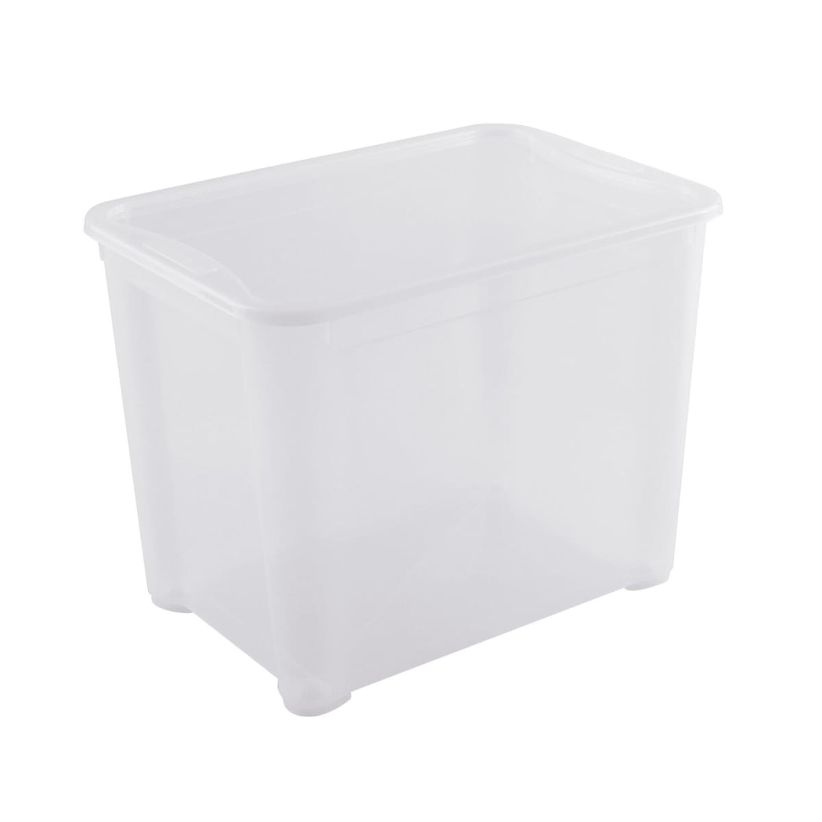 Bricocenter T BOX XL L55.5xP39xH42.5CM 70LT TRANSPARENT PLASTIC LID CONTAINER