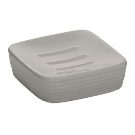 CERAMIC SOAP DISH LIGHT DOVE GREY KELLY