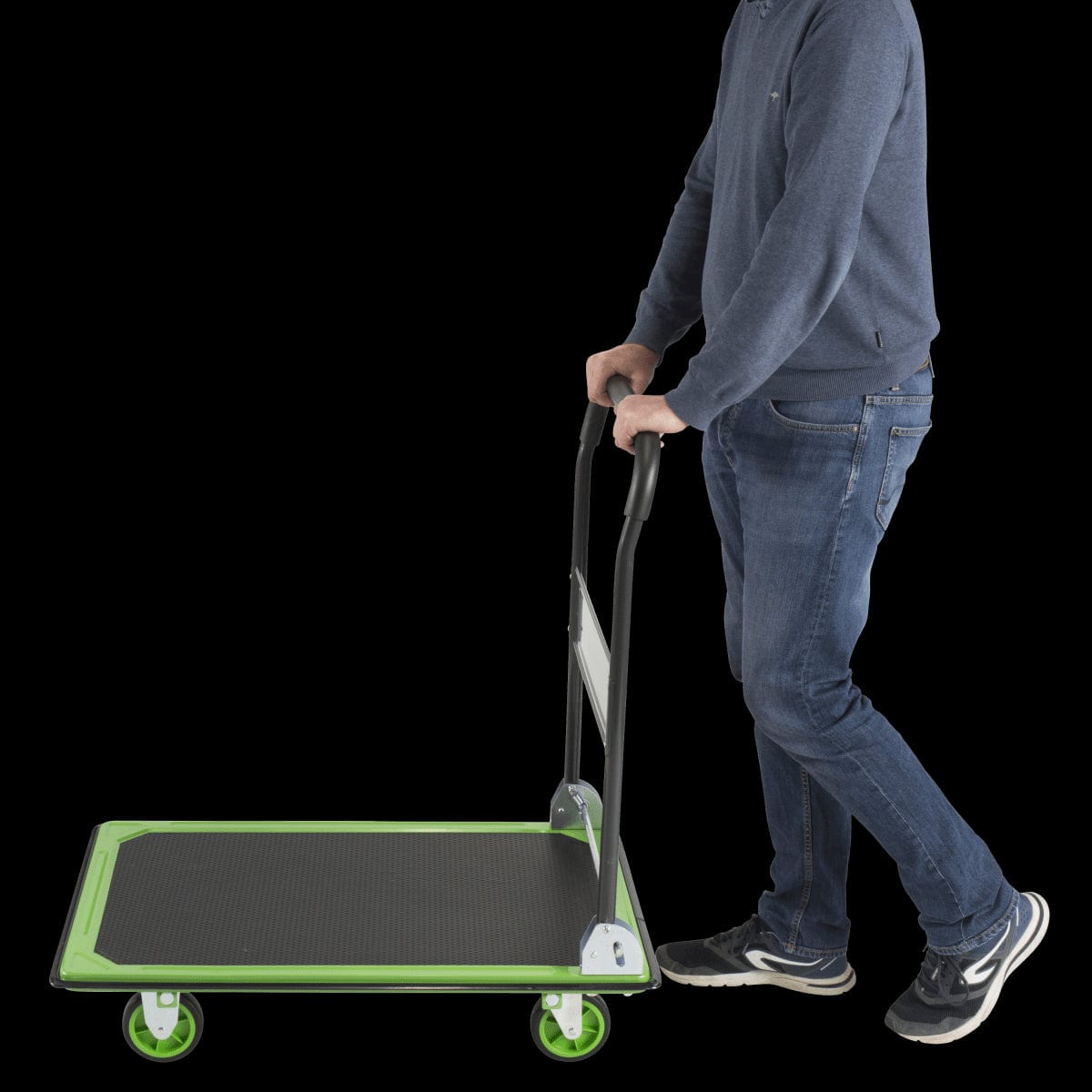 Bricocenter TROLLEY WITH STEEL PLATFORM STANDERS CAPACITY 300 KG FOLDABLE