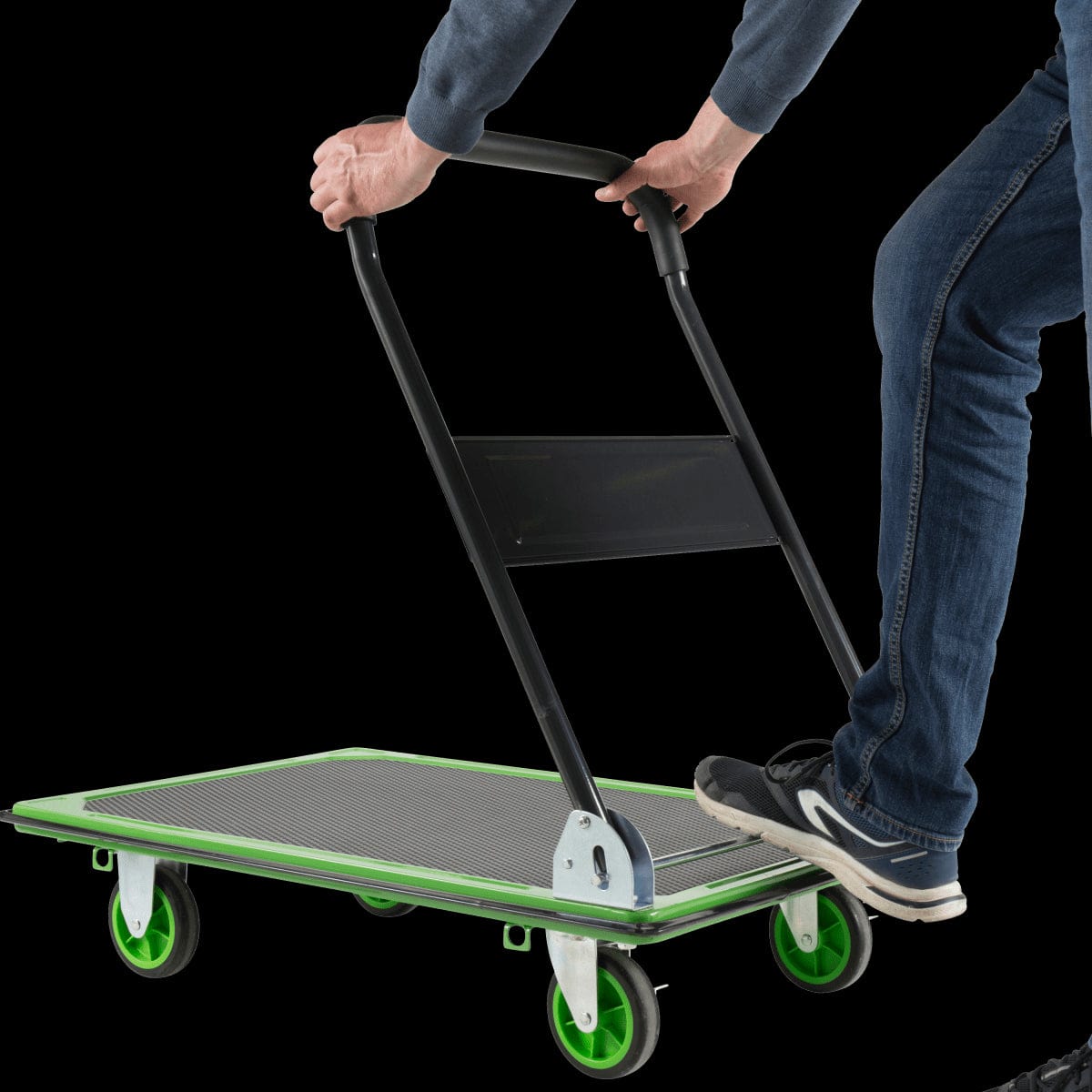 Bricocenter TROLLEY WITH STEEL PLATFORM STANDERS CAPACITY 300 KG FOLDABLE