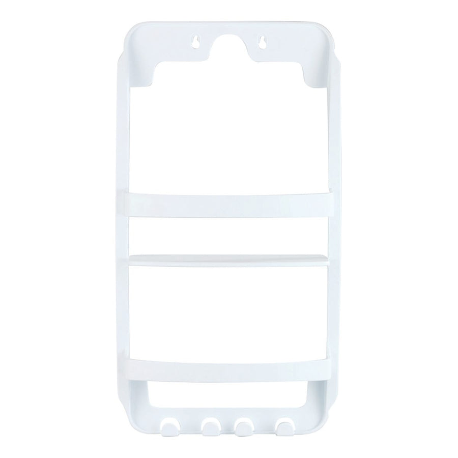 Bricocenter UNIVERSAL SHOWER SHELF 2 PLACES W/HANGER WHITE PLASTIC