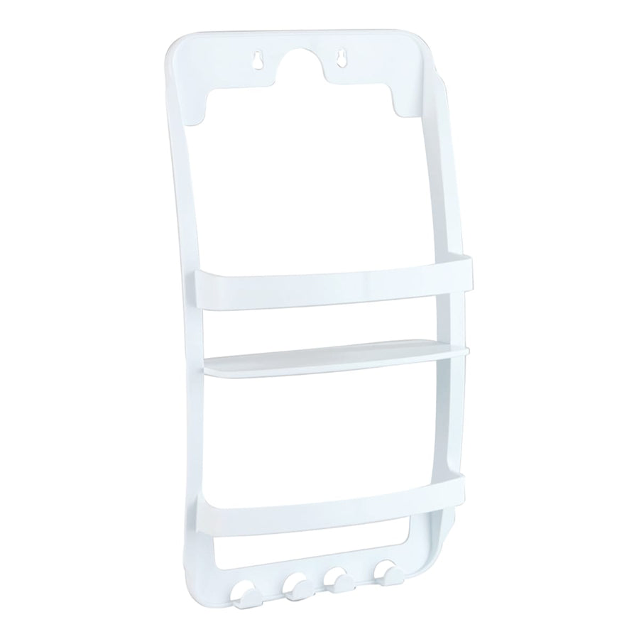Bricocenter UNIVERSAL SHOWER SHELF 2 PLACES W/HANGER WHITE PLASTIC