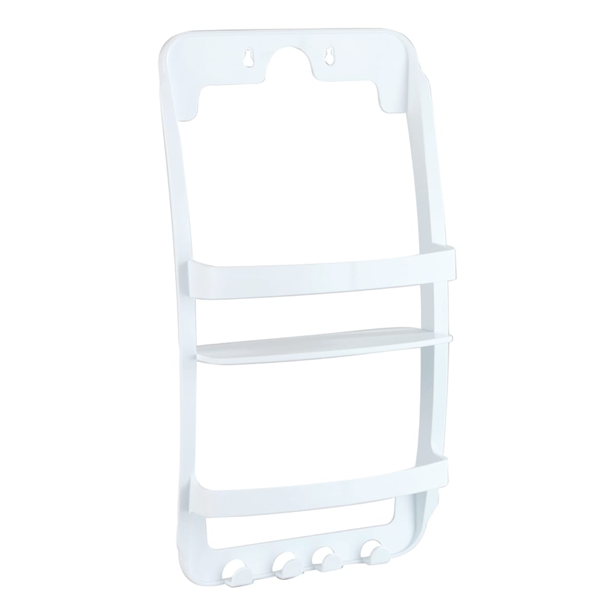 Bricocenter UNIVERSAL SHOWER SHELF 2 PLACES W/HANGER WHITE PLASTIC