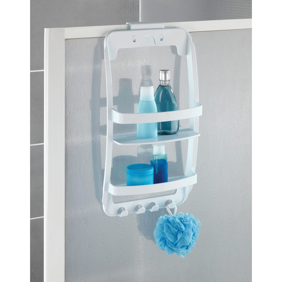 Bricocenter UNIVERSAL SHOWER SHELF 2 PLACES W/HANGER WHITE PLASTIC