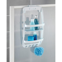 UNIVERSAL SHOWER SHELF 2 PLACES W/HANGER WHITE PLASTIC