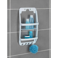 UNIVERSAL SHOWER SHELF 2 PLACES W/HANGER WHITE PLASTIC