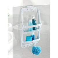 UNIVERSAL SHOWER SHELF 2 PLACES W/HANGER WHITE PLASTIC