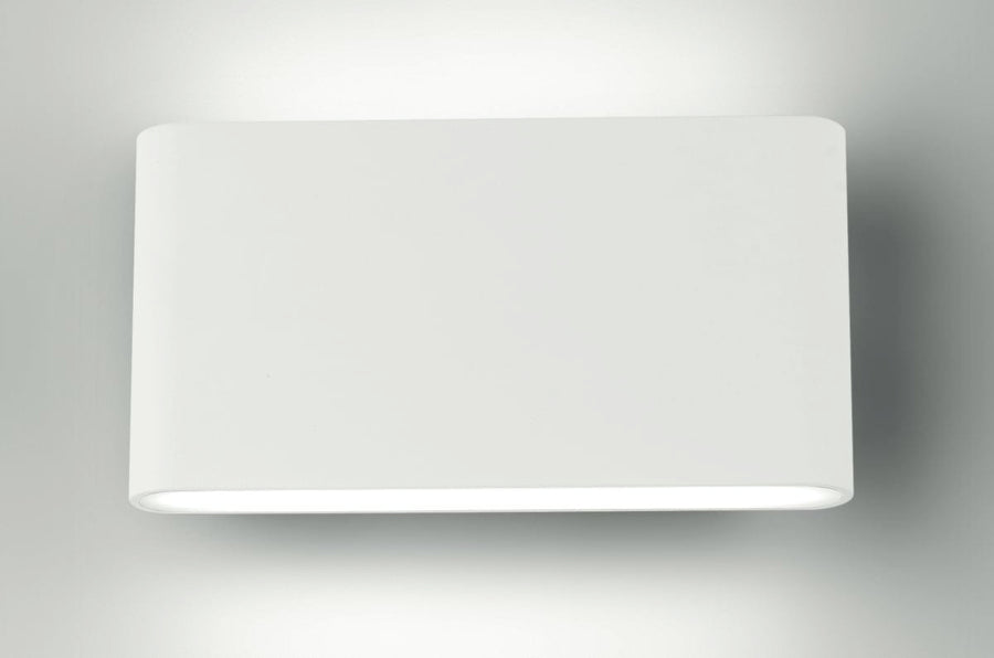 Bricocenter GAMMA ALUMINIUM WALL LIGHT WHITE 17X9X4 CM 2X5W 1080LM NATURAL LIGHT IP54