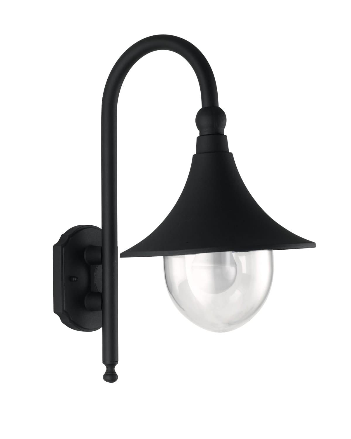 Bricocenter PAVIA ALUMINIUM WALL LIGHT BLACK 24X48X34 CM E27=42 W IP44