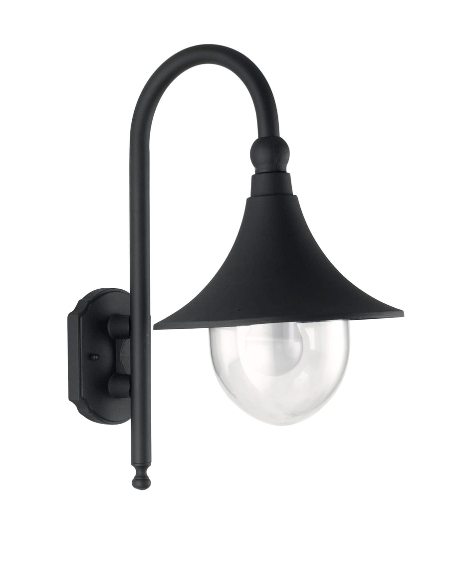Bricocenter PAVIA ALUMINIUM WALL LIGHT BLACK 24X48X34 CM E27=42 W IP44