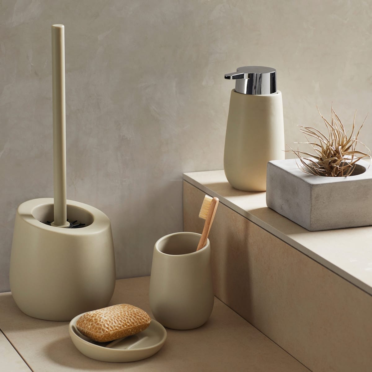 BADI CERAMIC SOAP DISPENSER SERIES BEIGE