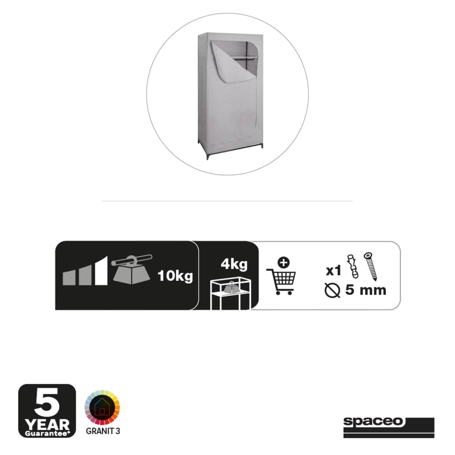 Bricocenter SPACEO FABRIC CUPBOARD METAL AND TNT KIT L75P 45 H160CM ONE SHELF