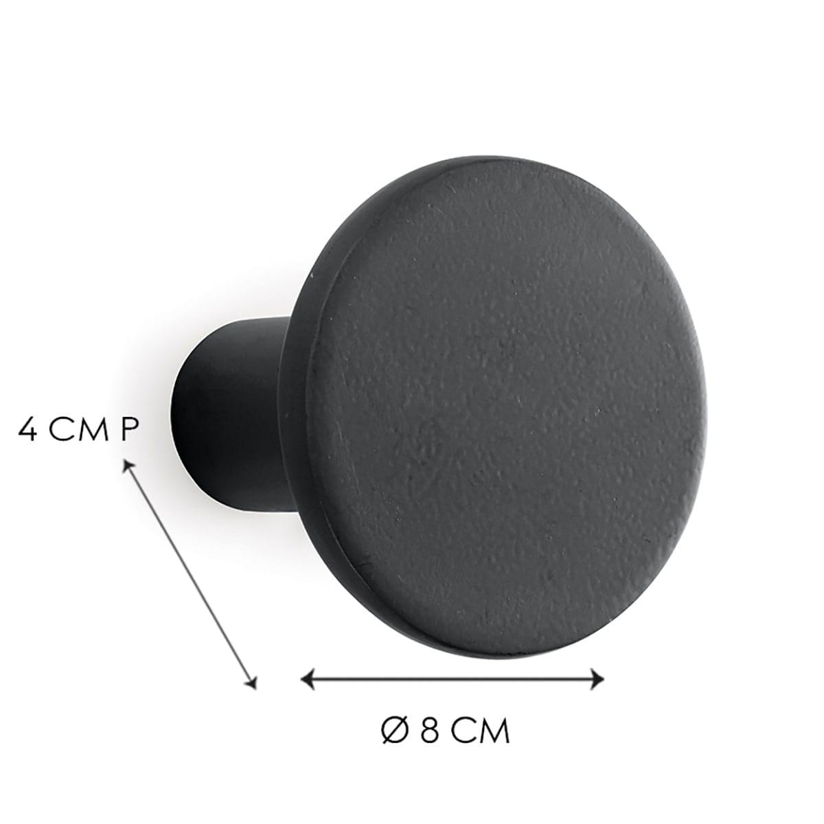 Bricocenter POLYRESIN ROUND HANGER BLACK D8 CM