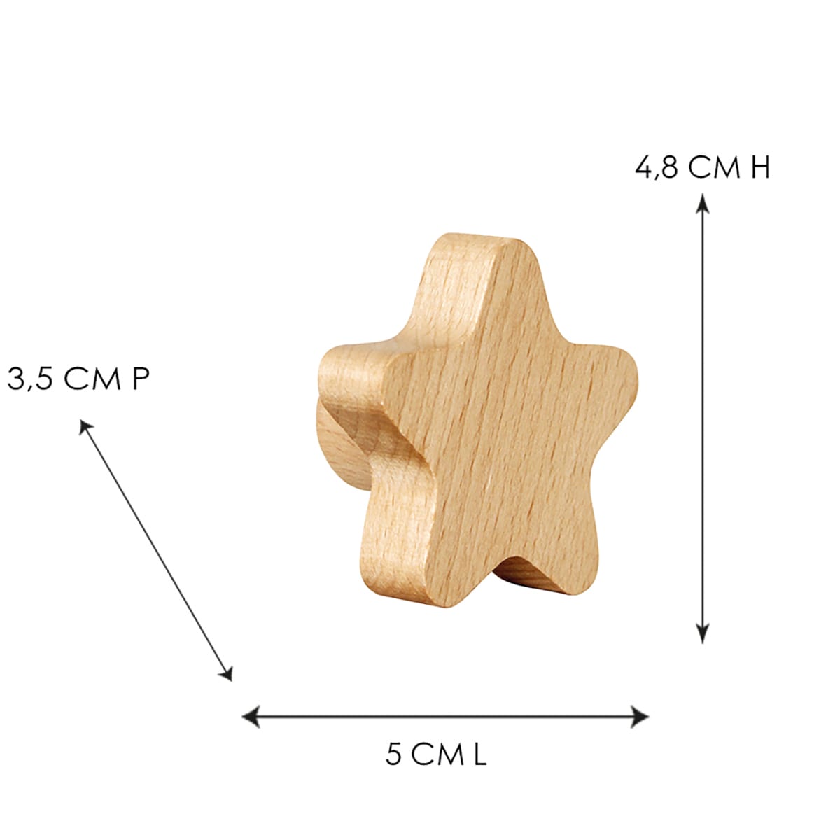 STAR HANGER BEECH WOOD NATURAL FINISH, DOUBLE FASTENING, L5XH4