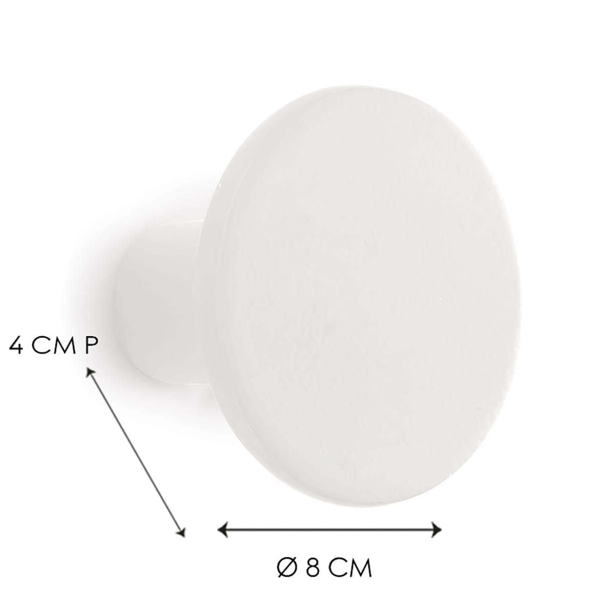 POLYRESIN ROUND HANGER WHITE D8 CM