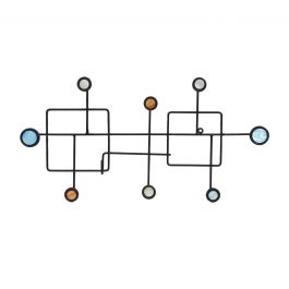 BLACK METAL GEOMETRIC HANGER, L51,5XH26XP5 CM