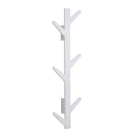 6 PLACE VERTICAL WOOD COAT RACK WHITE L23XH78XP7 CM