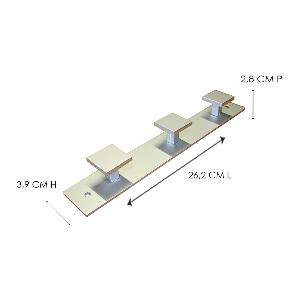 STAINLESS STEEL COAT RACK WITH 3 HOOKS, L26XH3 CM