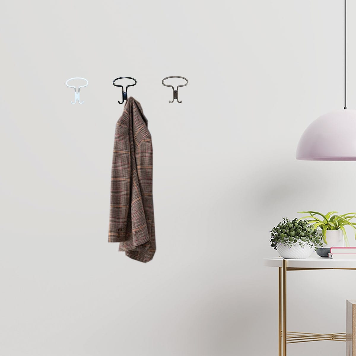 Bricocenter BLACK PAINTED ZAMAK COAT HOOK, H12.5X10.5 CM