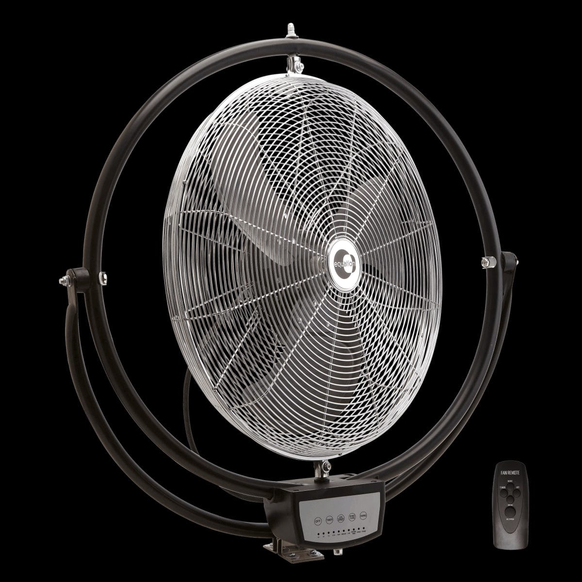 Bricocenter Ventilatore metallo a muro nero con telecomando