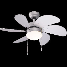 TENERIFE CEILING FAN 6 BLADES D76 E27 60W METAL WOOD WHITE AND SILVER