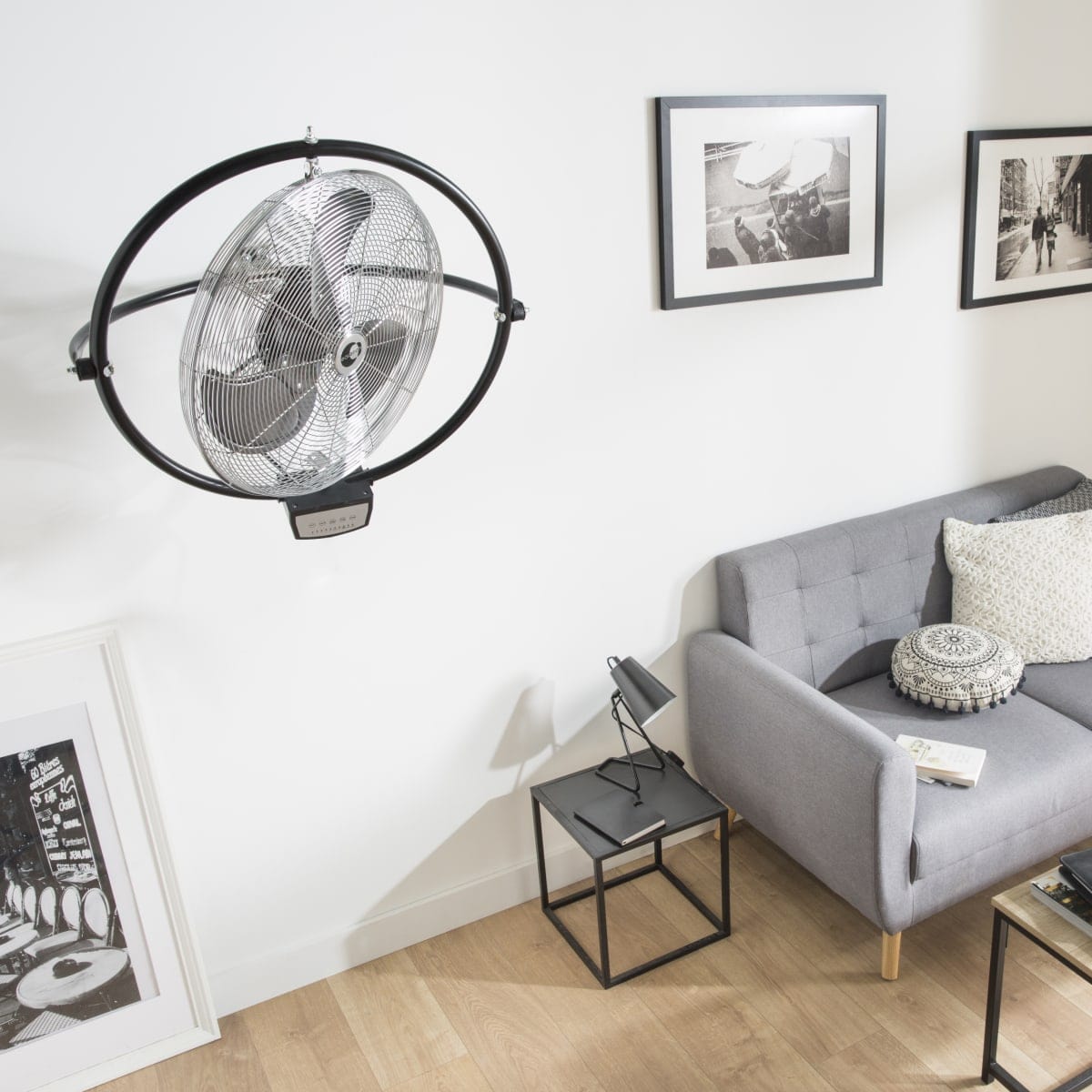 Bricocenter Ventilatore metallo a muro nero con telecomando